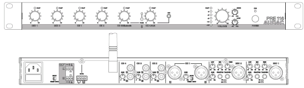 AUDAC PRE116, однозонный стереофонический микшер-предусилитель